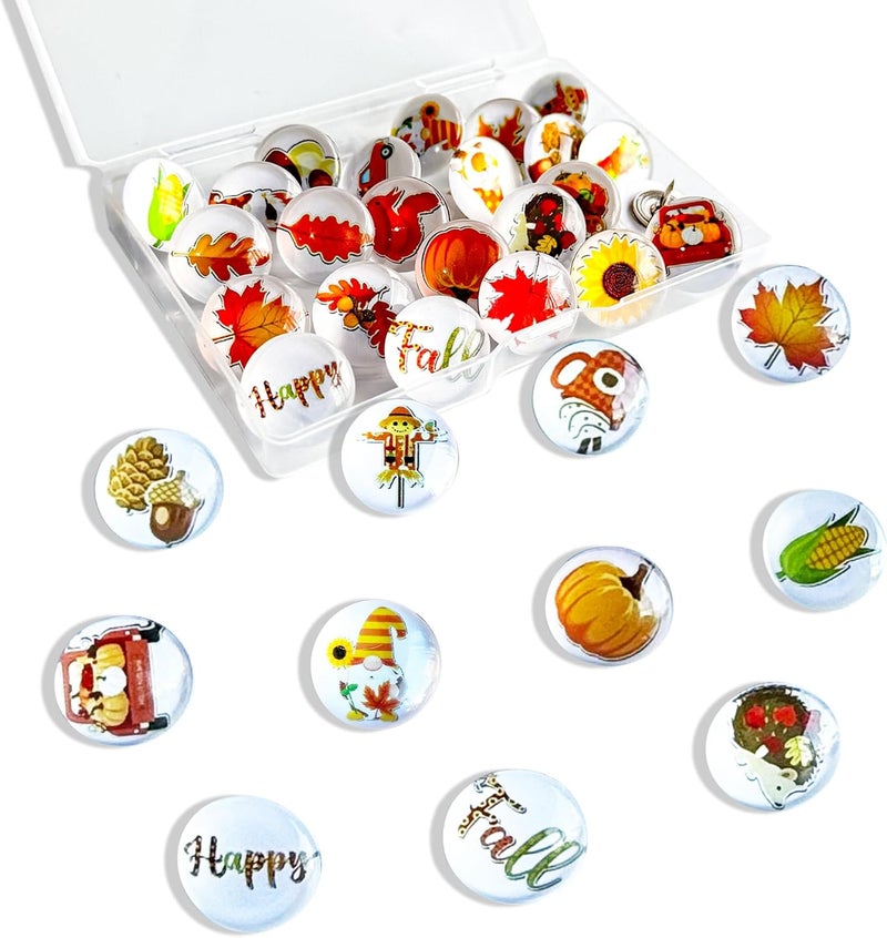 Tandarui Thumb Tacks 24Pcs Thanksgiving Decorative Pushpins for CorkBoard,Bulletin Board Tacks,Feature Wall, Cubicle,Office Desk or Home Decor(Fall Theme) - Image 1
